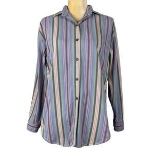 Woolrich 100% Cotton Long Sleeve Button Down Shirt Multicolor Stripe Small